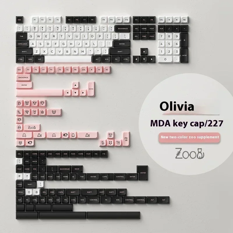 

Akko MDA High Speed Mechanical Keyboard and Keycap Complete Set Panda Olivia North Carolina Blue Neon Customization