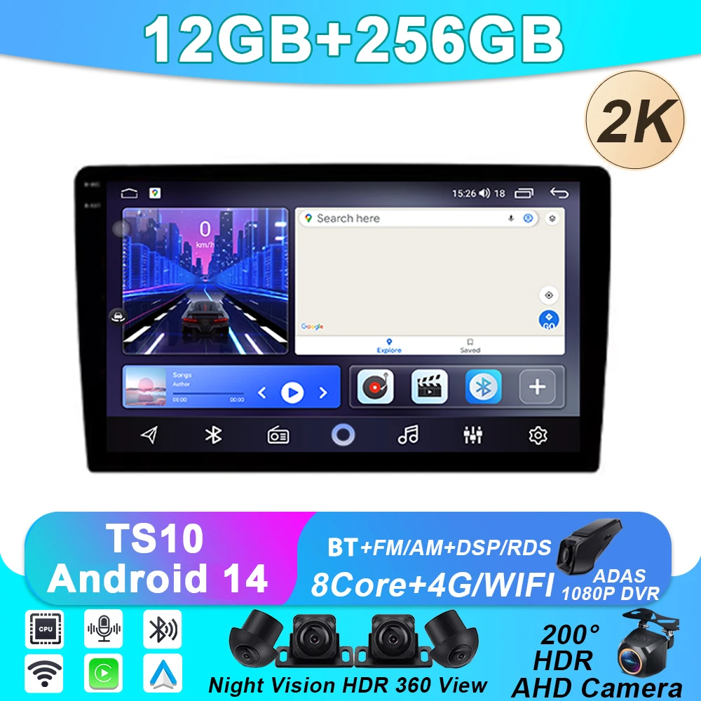 

Android 14 Car Radio For Toyota Avensis Verso Ipsum 2001-2009 WIFI Head Unit Multimedia Player Stereo GPS Navigation No 2din DVD