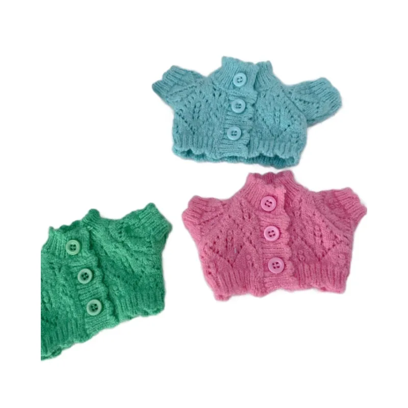Labubu 1st 2nd 3rd Gen Cute Knitted Cardigans Colorful Buttoned Sweaters For 15/17cm Dolls
