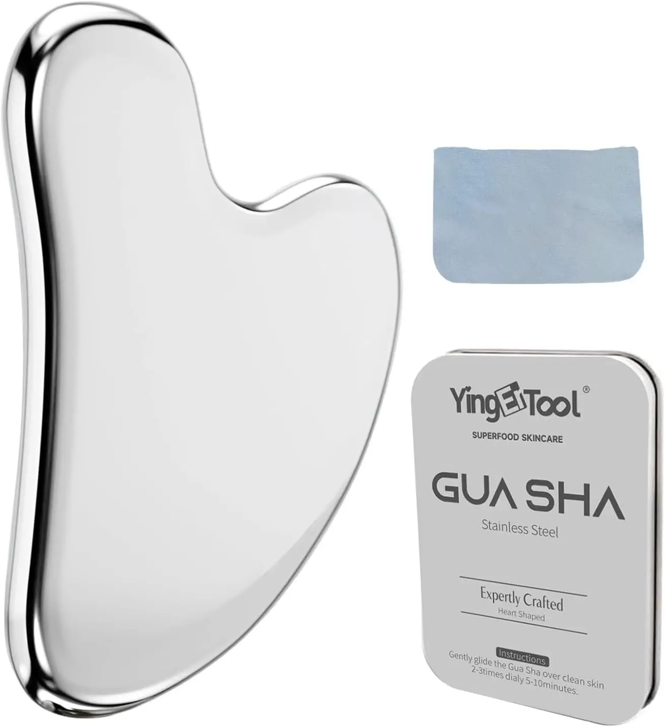 Stainless Steel Massage Scraper Heart Design Face Eye Neck Shoulder Massage Tool Home Spa Relax Accessories