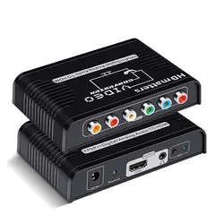 Component Ypbpr to HDMI Converter 5-RCA Component to HDMI Cable Converter Adapter with Audio for Wii DVD TV Component in to HDMI