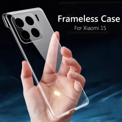 Frameless Slim Clear Hard Back Cover Case On For Xiaomi 15 Pro Ultra Xiaomi15 Pro Xiaomi15Ultra 5G ShockProof Coque Phone Cases