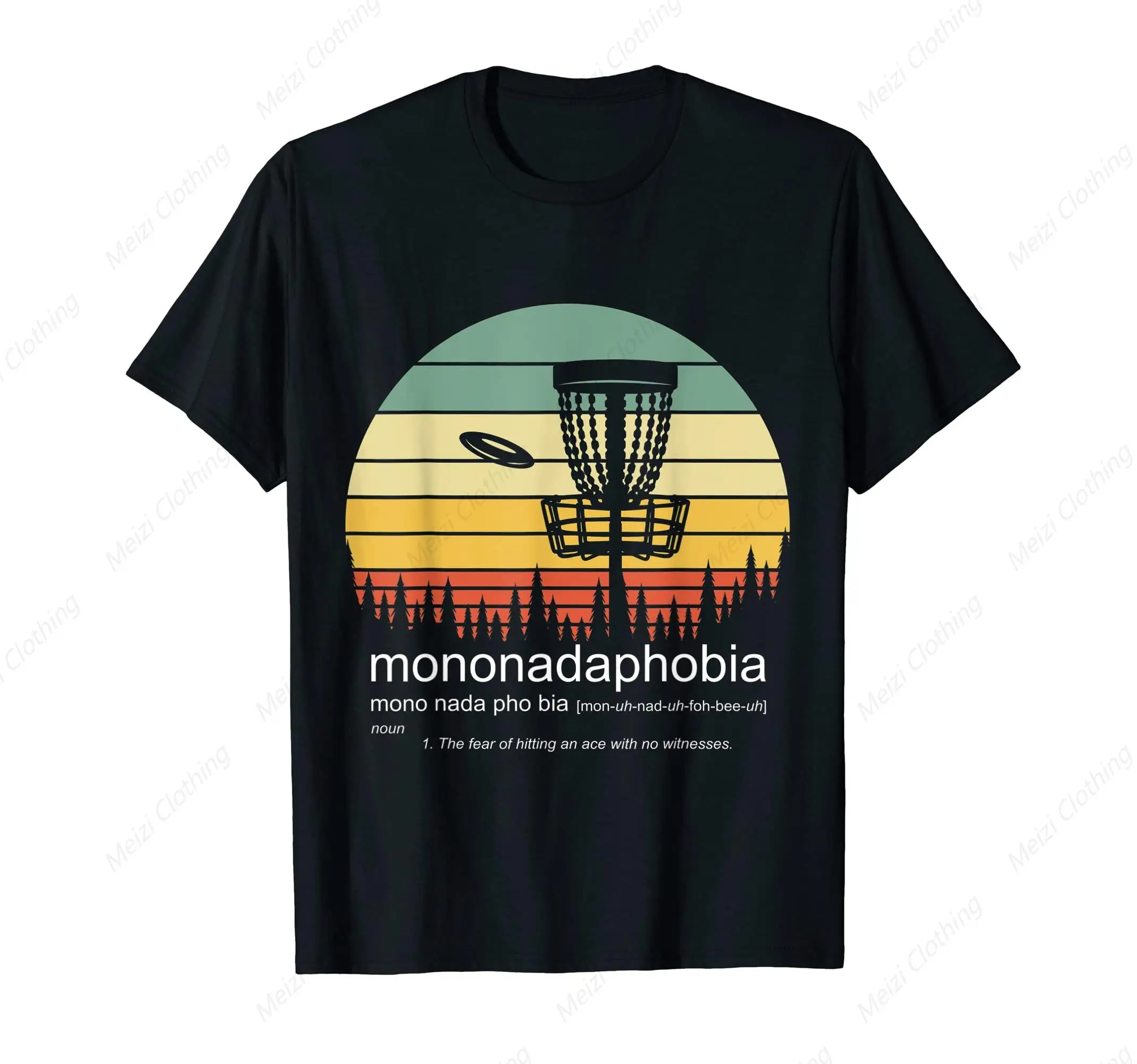 

Round Golf Mononadaphobia Fun Round Golf T-shirt Fashion Cool Printed Pattern Shirt Cotton Casual Clothes