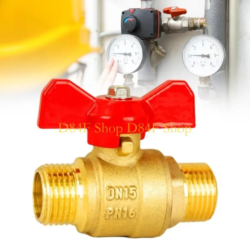 D84F Premium Industrial Double Male Thread Ball Valves 1/2 Inch Or 3/4 Inch SuitableFor Home And Commercial Industry Plumbing