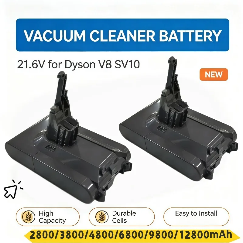 21.6V V8 Absolute SV10 Rechargeable Lithium‑ion Battery 2.8Ah‑12.8Ah lpega Power Battery For Vacuum Cleaner Series
