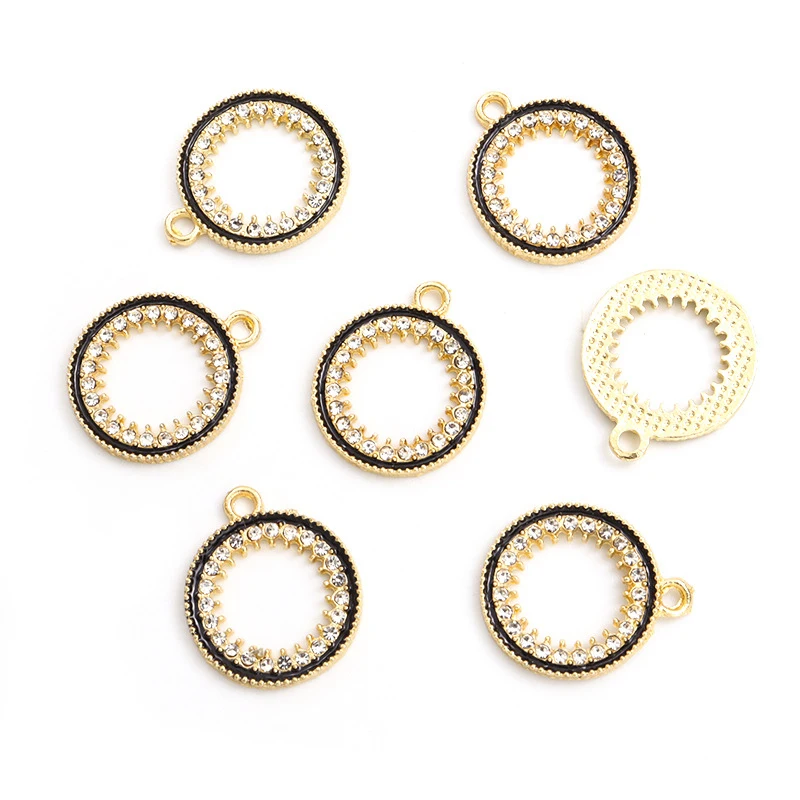 7Pieces Fashionable and simple oil-drip round pendantDIYAccessory creative earrings, necklaces, pendants  Holiday bulk gifts  Pa