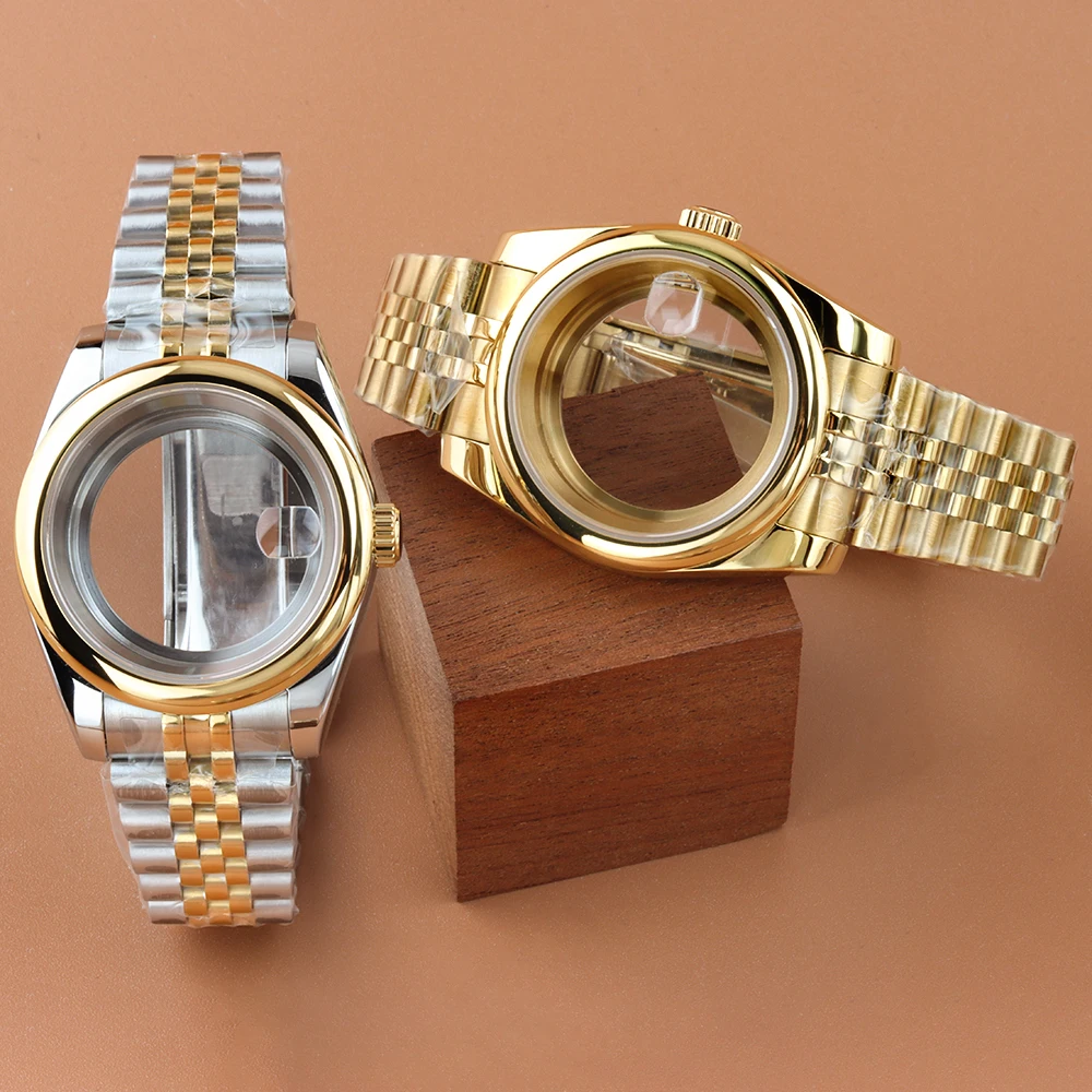 NH35 36mm 39mm Watch Case 20mm Jubilee Bracelet Fit Seiko NH35 NH36 Automatic Movement 28.5mm Dial Sapphire Glass Watch Case