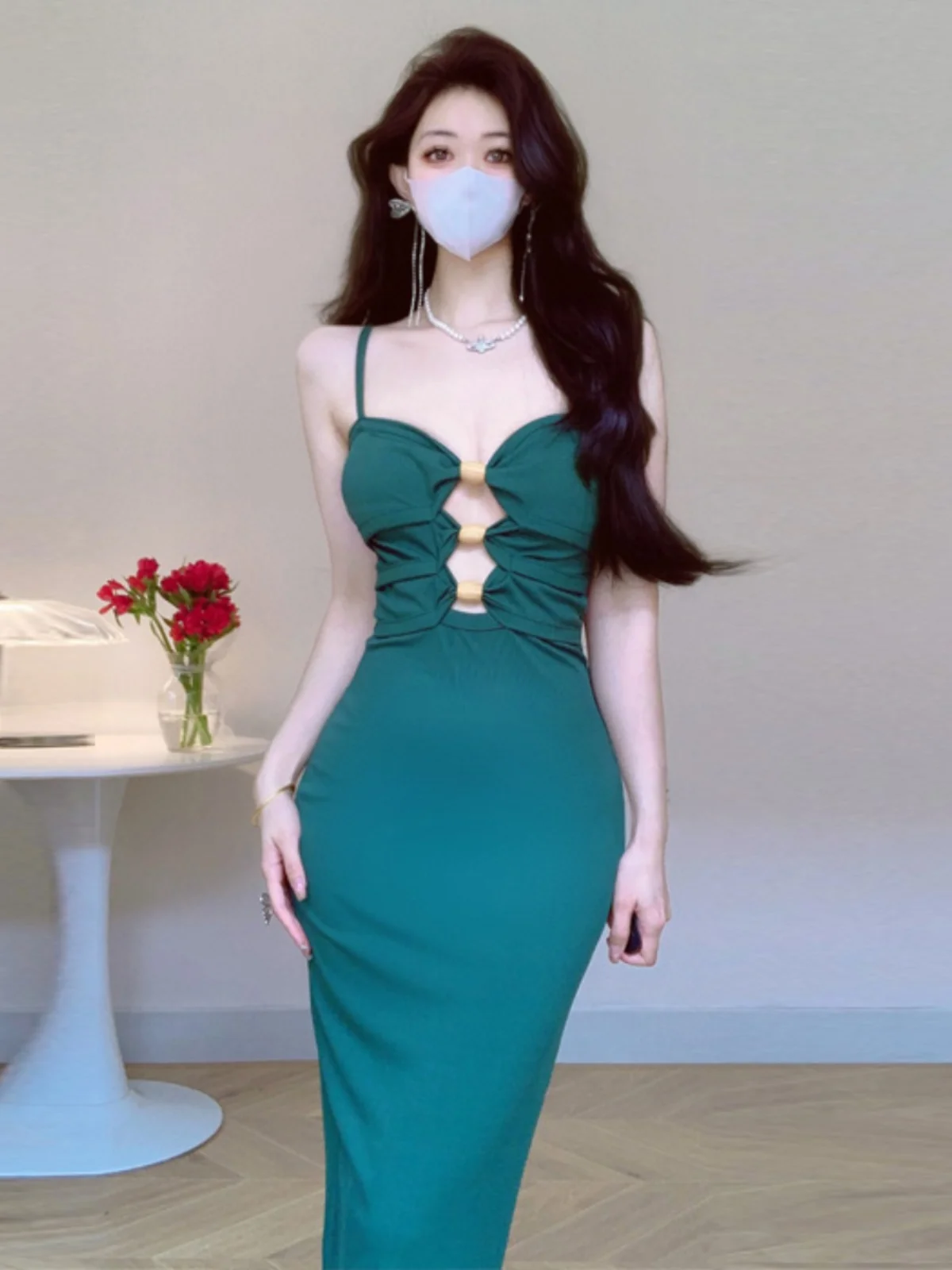 

Платье Ele Hollow Out Bal Long Dr Faionable с высокой талией и V-образным вырезом для пар или свадебной церемонии без свека