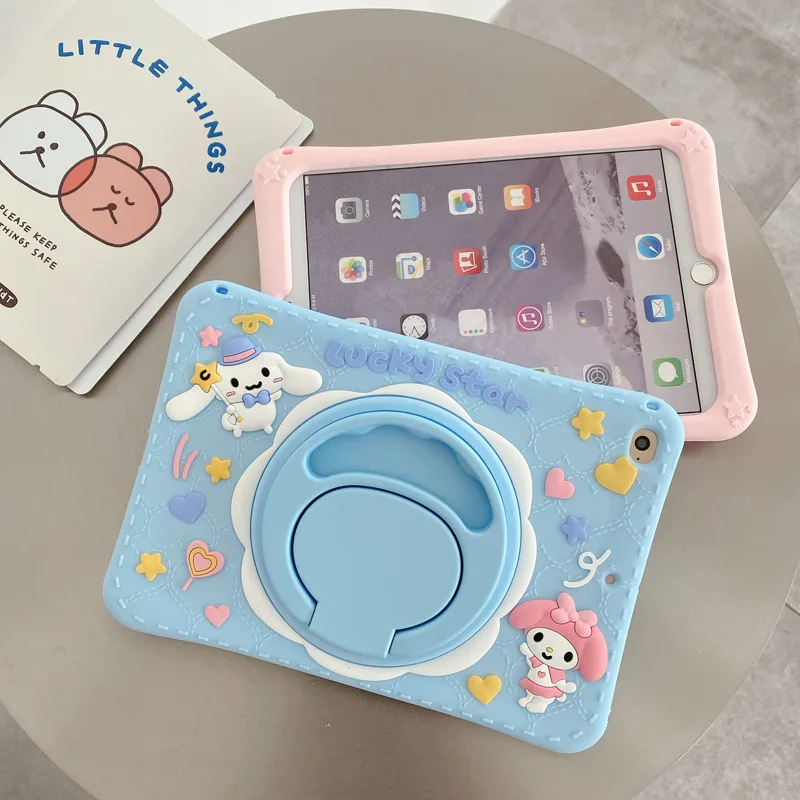 

Cute Cinnamoroll Case For Ipad 19 20 21 10.2inch Silicon Stand Cover 10th Generation 10.9inch Air4/5 Mini5/6 Melody Tablet Case