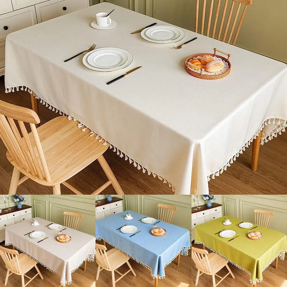 

Cotton Linen Tablecloth Waterproof Stain Resistant Home Cover Table Cotton Decor Tablecloth Linen Cloth Tablecloth Towel N1Q9