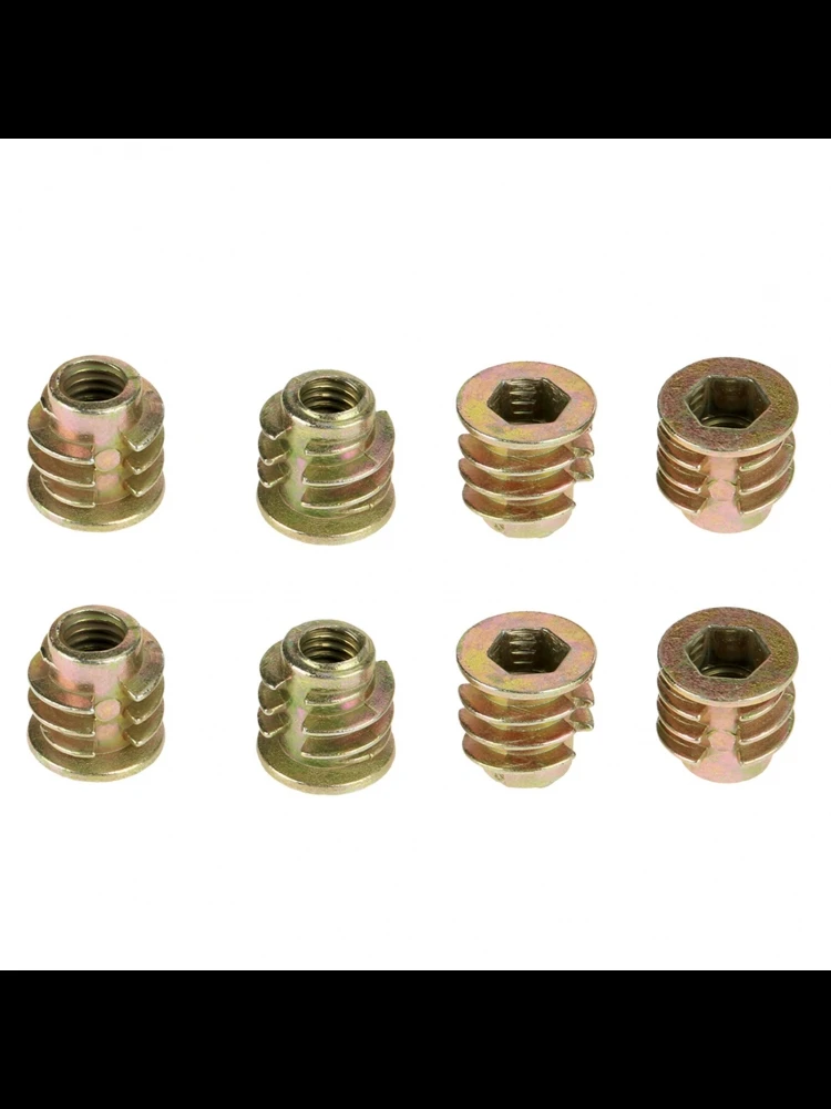 Tête hexagonale filetée en alliage de zinc, meubles, écrou d'insertion en bois, figurine, kg, 8mm, 50 pièces