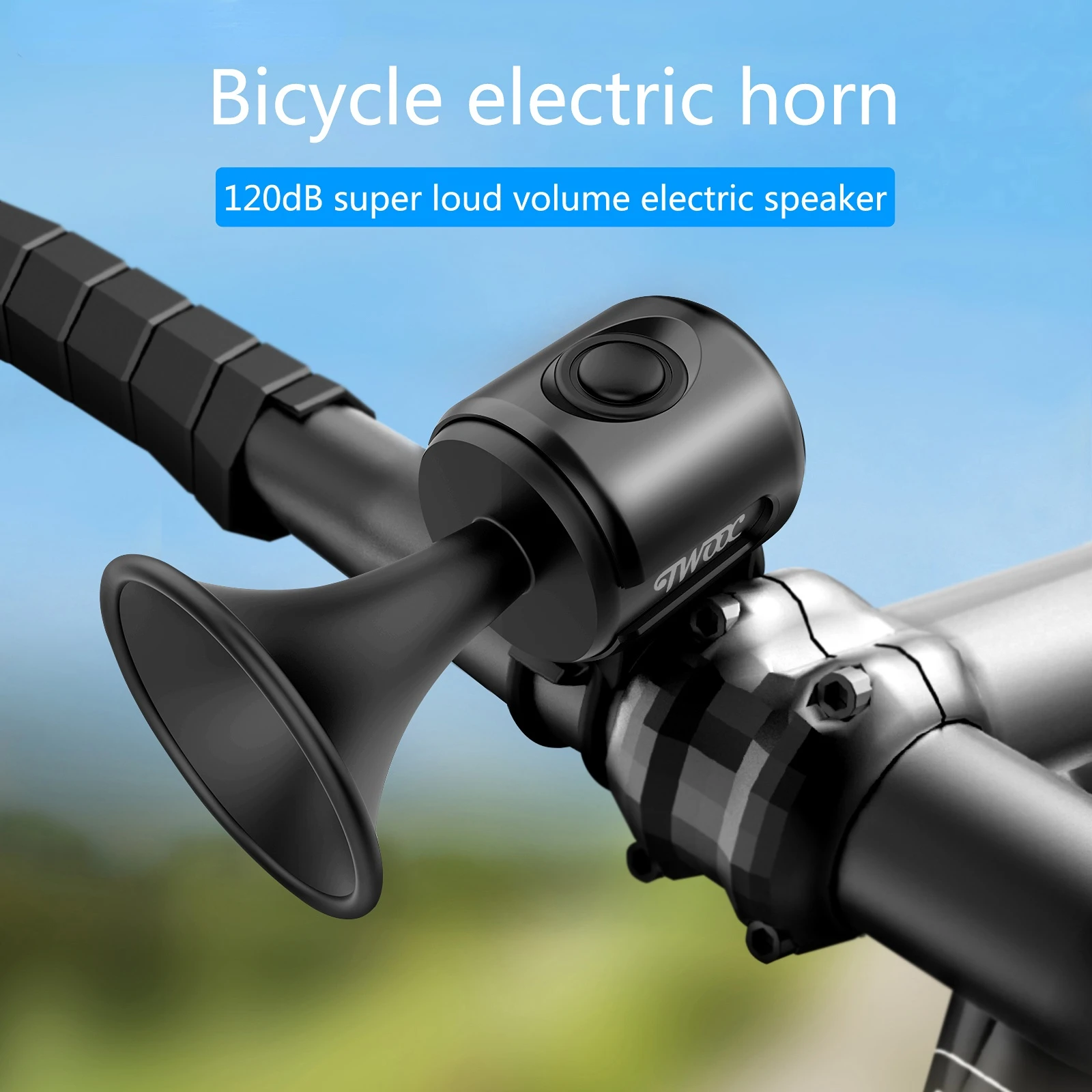 OFFBONDAGE Bike Bell Electronic Loud Horn ABS 120db Safety Electric Bell IPX4 Speaker Alarm Ring Bicycle Handlebar Warning Bell