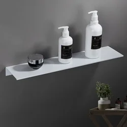 Matt Black Wall Shelf Bathroom Ledge Shower Accessories 20-60cm Modern Kitchen Shower Bath Storage Rack Wholesale Promotion