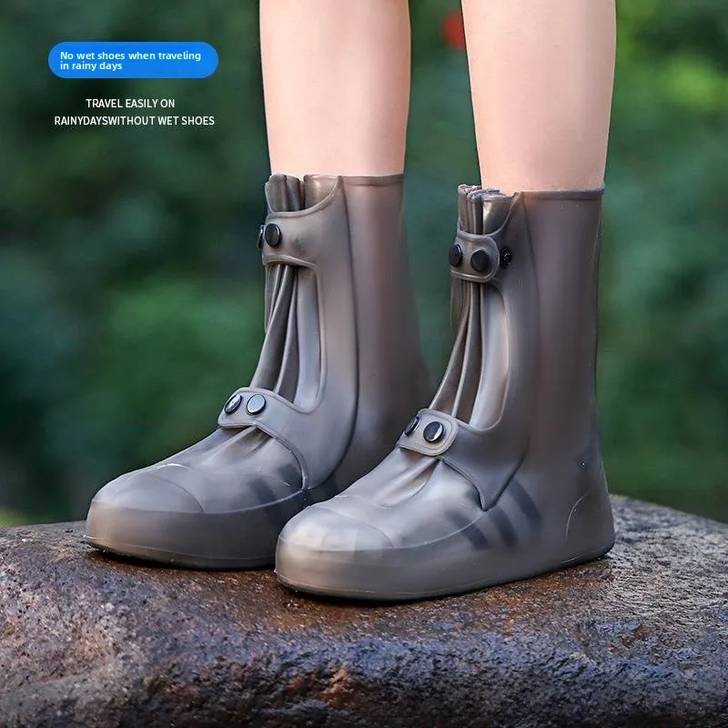 

Утолщенные водонепроницаемые противоскользящие чехлы для обуви для взрослых, износостойкие накладки для защиты от дождя для мужчин и женщин