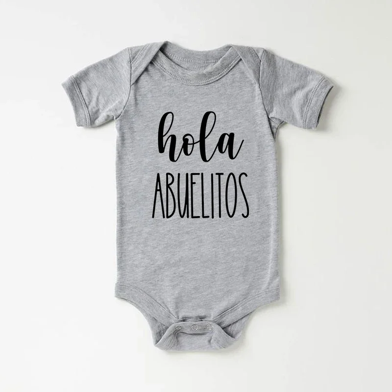 Holy Abuelo Y Abuela Pregnancy Announcement Bodysuit Infant Baby Jumpsuit Announcement To Grandparents Baby Shower Gift