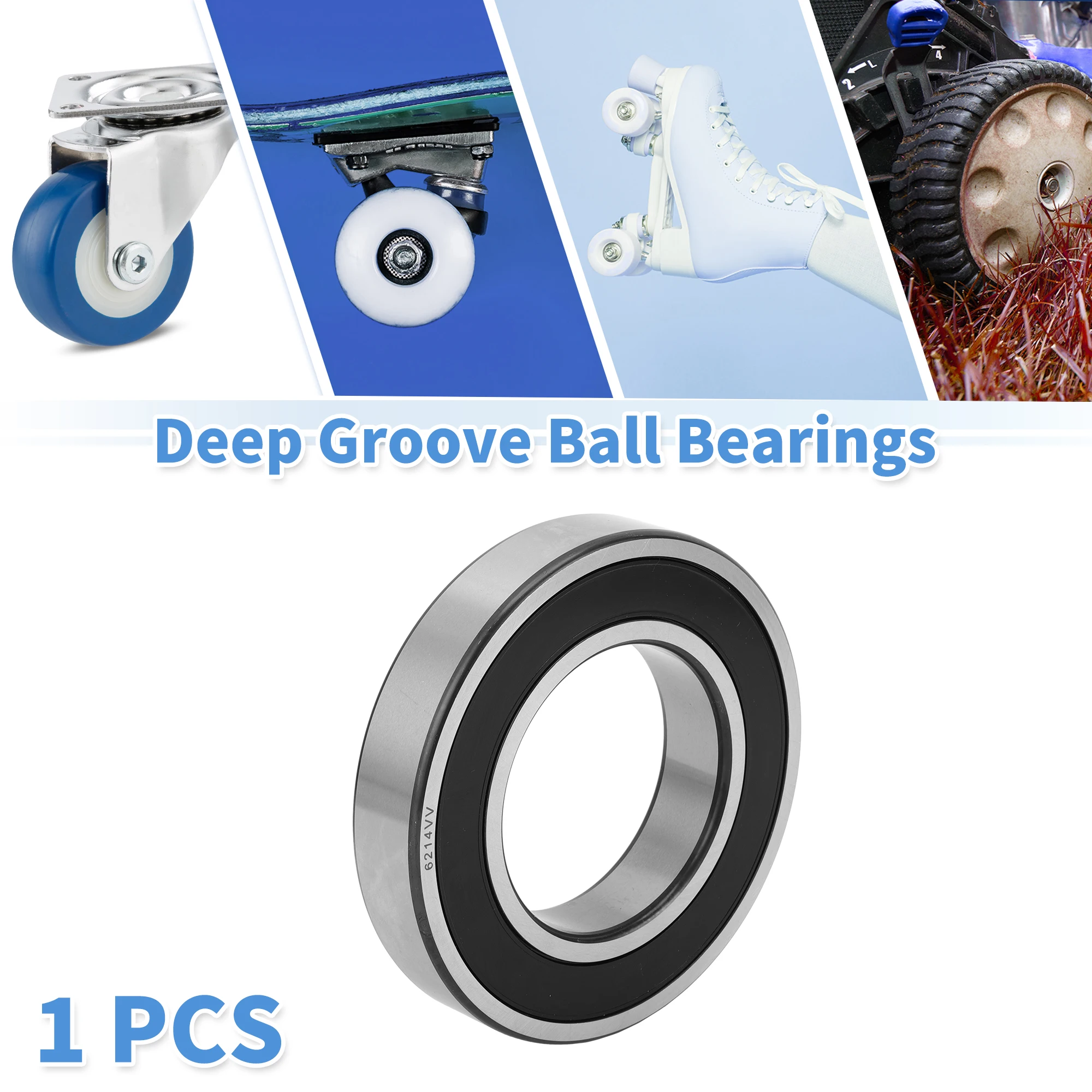 

Motoforti 6214VV радиальные шарикоподшипники P6 70x125x24 мм смазочные подшипники с двойным резиновым уплотнением колесо для скутера и скейтборда