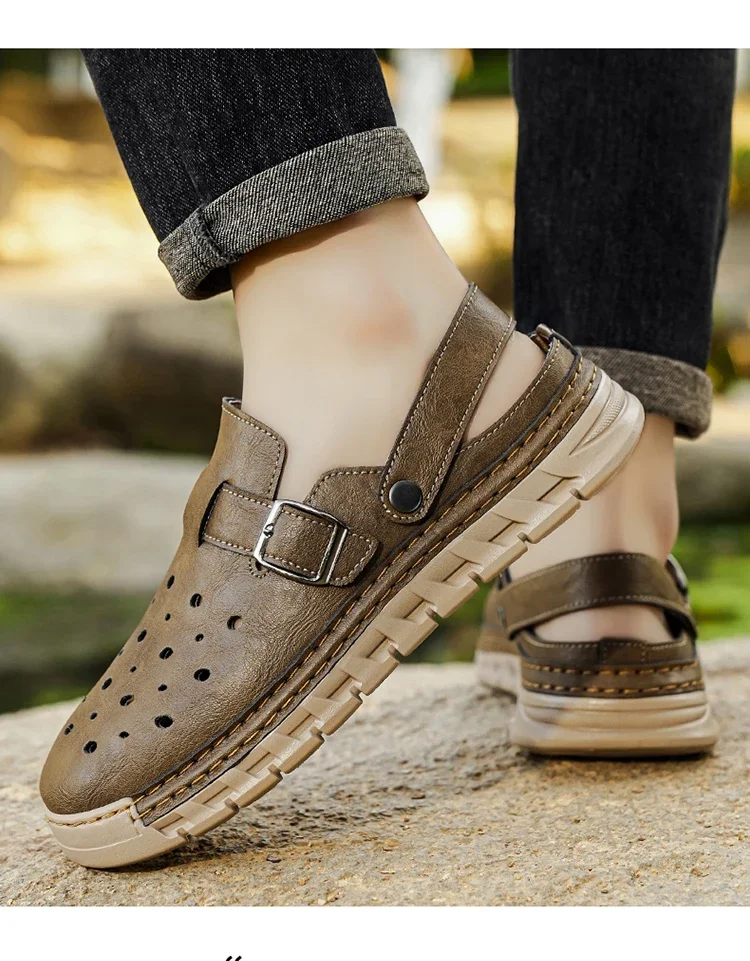 Herrenmode-Sandalen, atmungsaktiv, leicht, strapazierfähig, für Strand, Sommer, Alltag, Halloween-Geschenk – Detail 11
