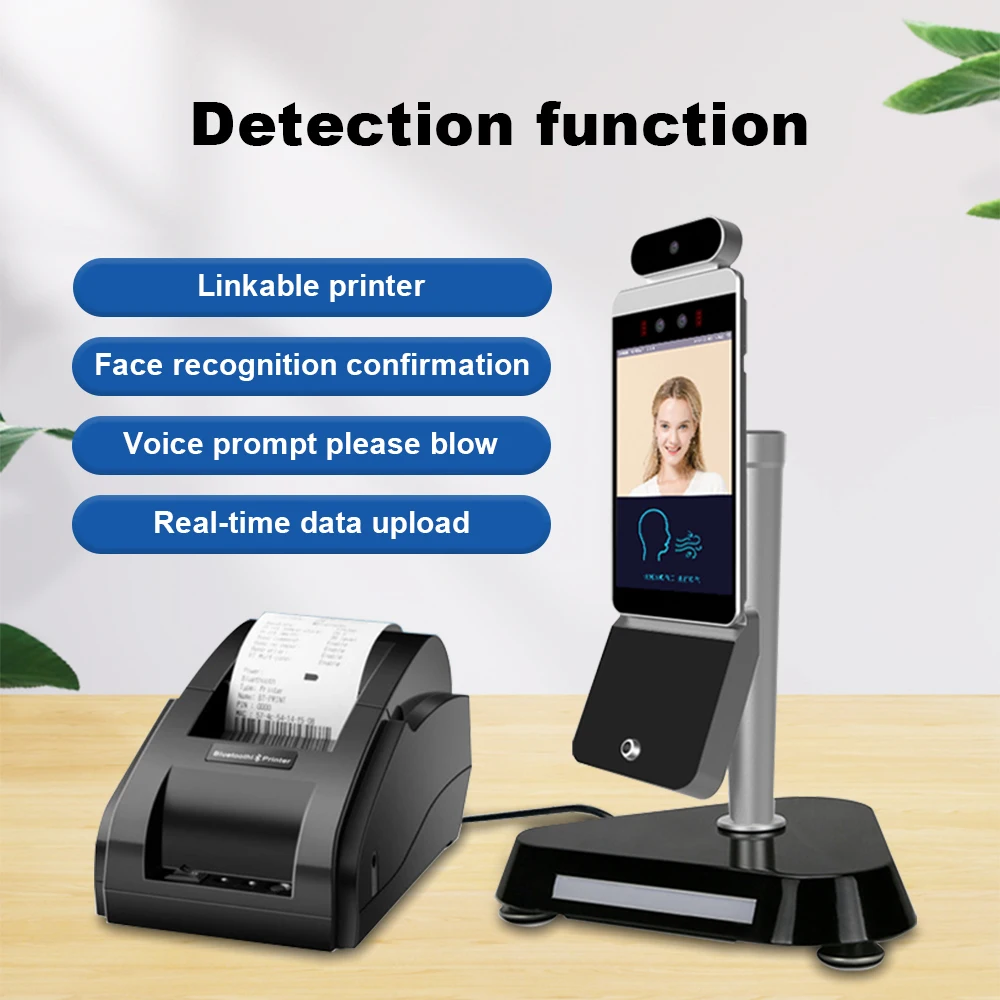 2024 New Pre-job Alcohol Tester 8-inch IPS Full-view LCD Display Face Recognition Multi-function Alcohol Tester