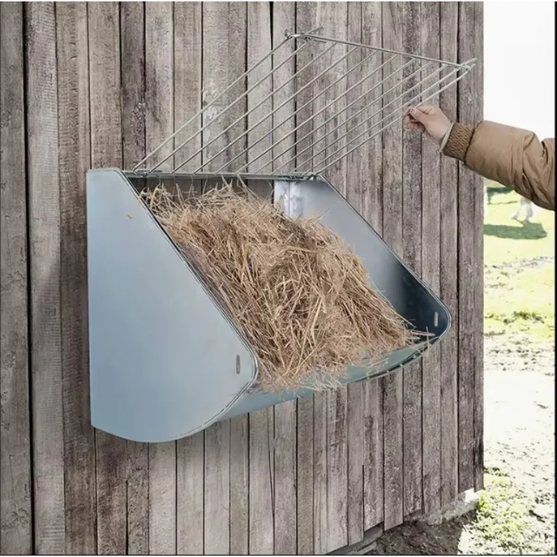 Multi-Sided Wall Mount Hay Rack Gallon Capacity Livestock Feeder for Horse Goat Sheep Donkey