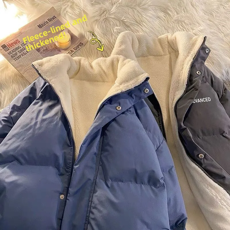 

Men's down Jaet 2025 New Sle Bread Coat Hong Kong Sle Loose Stand Collar Fce Lined Trendy INS Versatile Bread Coat