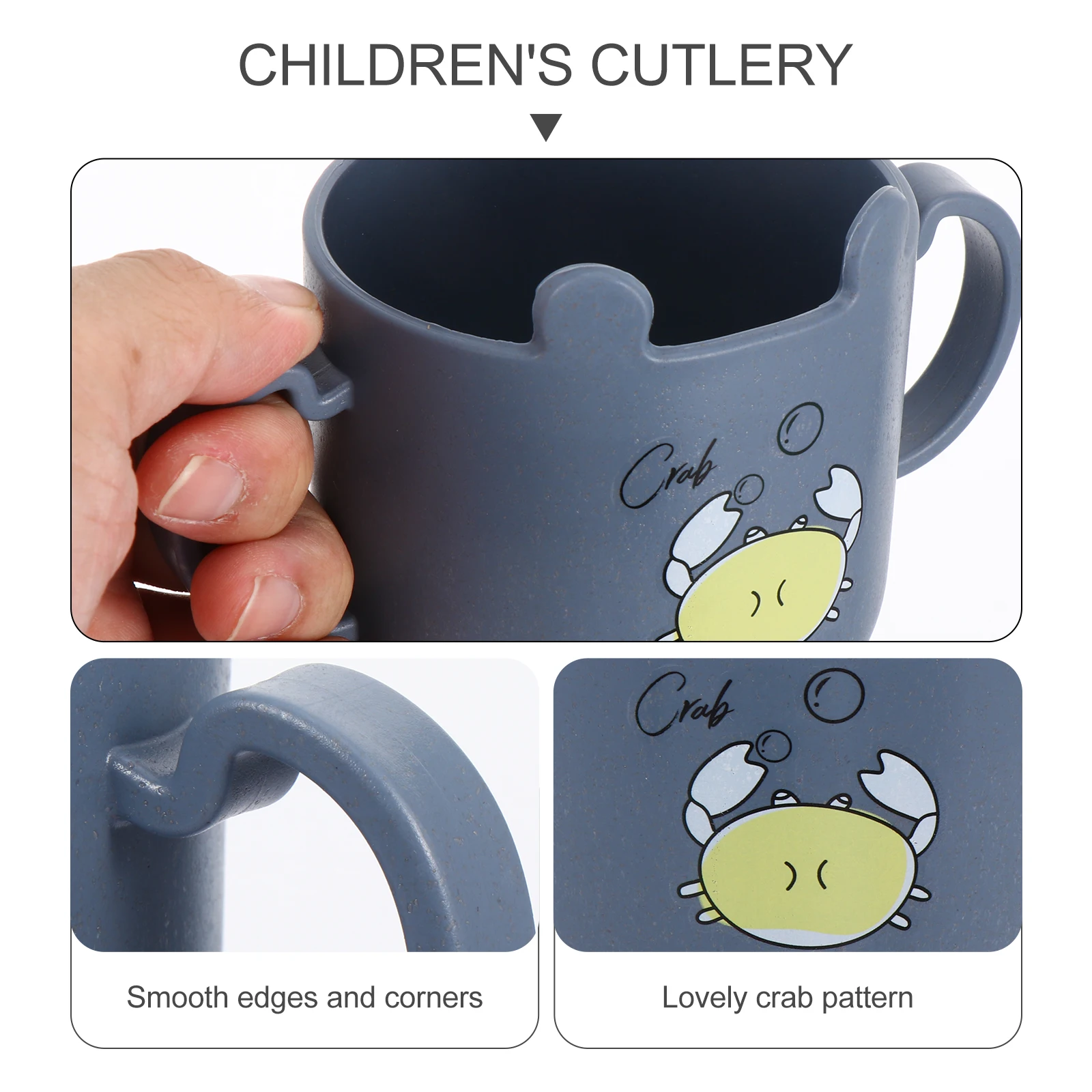 

Eco friendly Kids Dinner Plates Wheat Straw Baby Tableware Anti slip Fall proof Food Grade PP Dining Tray