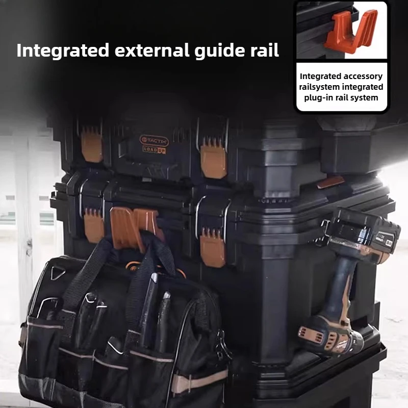 Stacking Tie Rod Toolbox Waterproof Hardware Tool Storage Case Multi-function Large Capacity Tools Organizer Toolkit with Wheels