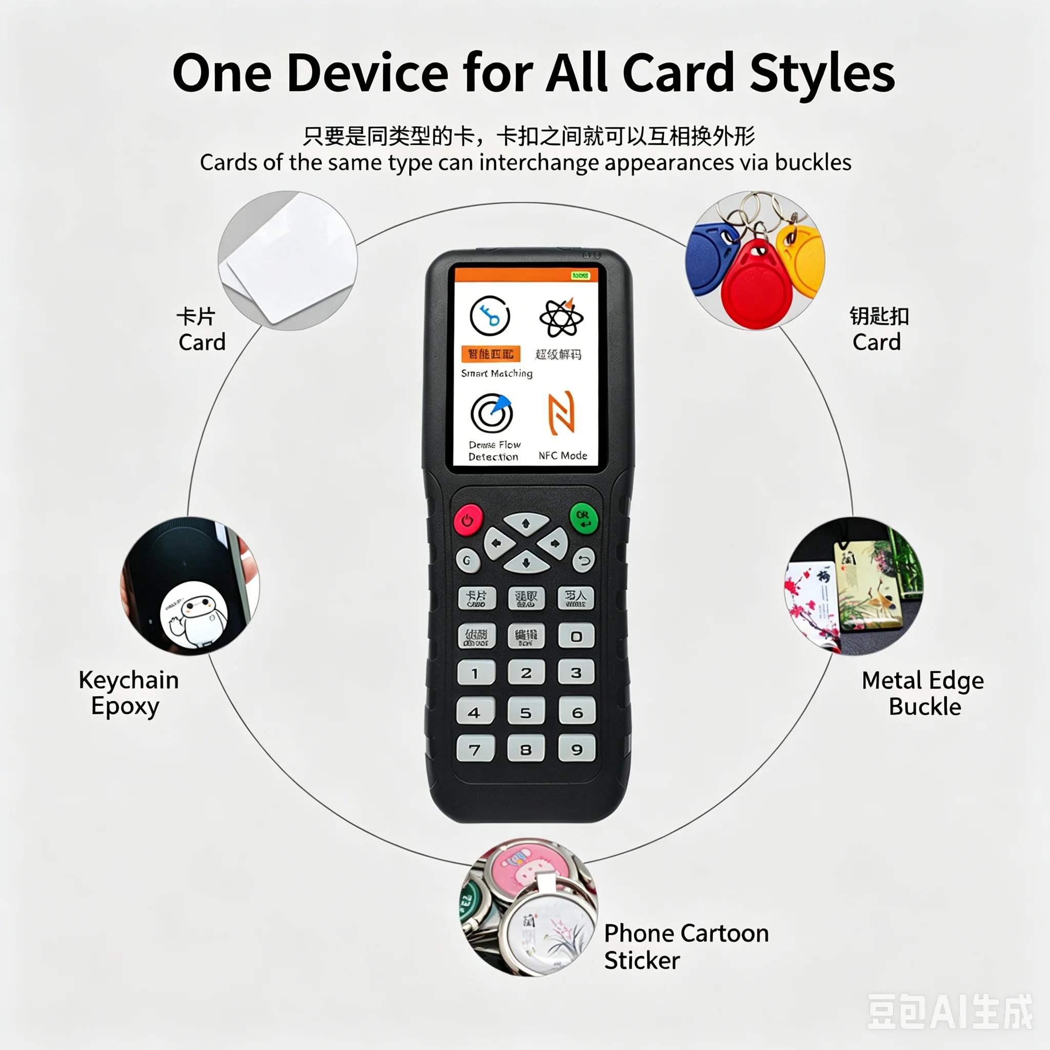 NFC Smart Card Reader Writer RFID Copier 125KHz 13.56MHz USB Fob Programmer Copy Encrypted Key With Voice Broadcast X200