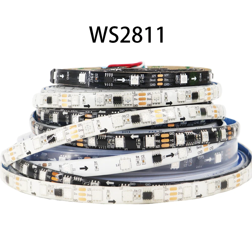 WS2811 Smart LED Light Strips 30/48/60leds/m Independently addressable RGBIC led lights programmable Full color decorative lamp