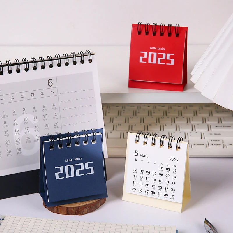 2025 Mini Desk Calendar Simple Portable Pocket Small Daily Planning Calendar Manage Time Schedule Desktop Decoration