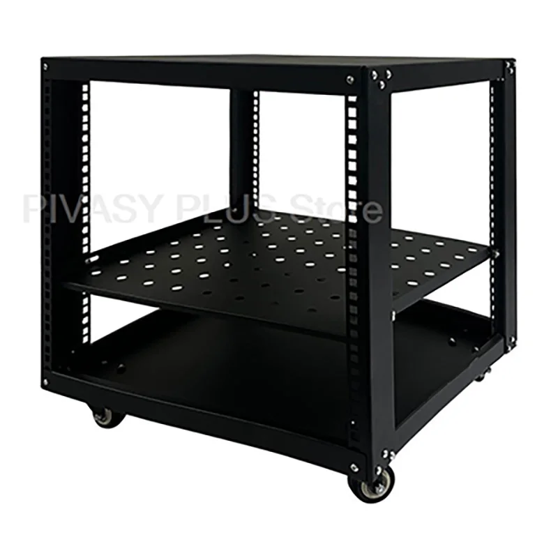 

6-18U Устройство для хранения усилителя емкостью 150 кг с открытой рамой, кронштейн для хранения 360° ° Стопорная подставка для динамика из цинкового покрытия из стали для дома