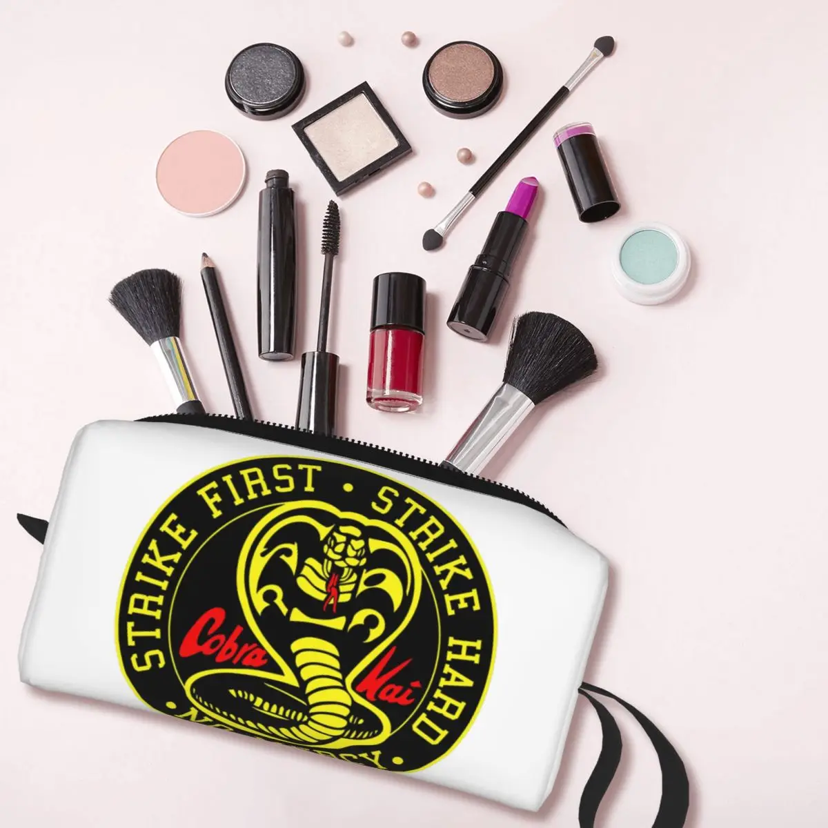 Cobra Kai No Mercy Pencil Cases Large Storage Pen Bags Pen Box Pencil Pouch For Boys Girls Students Stationery Makeup Bag