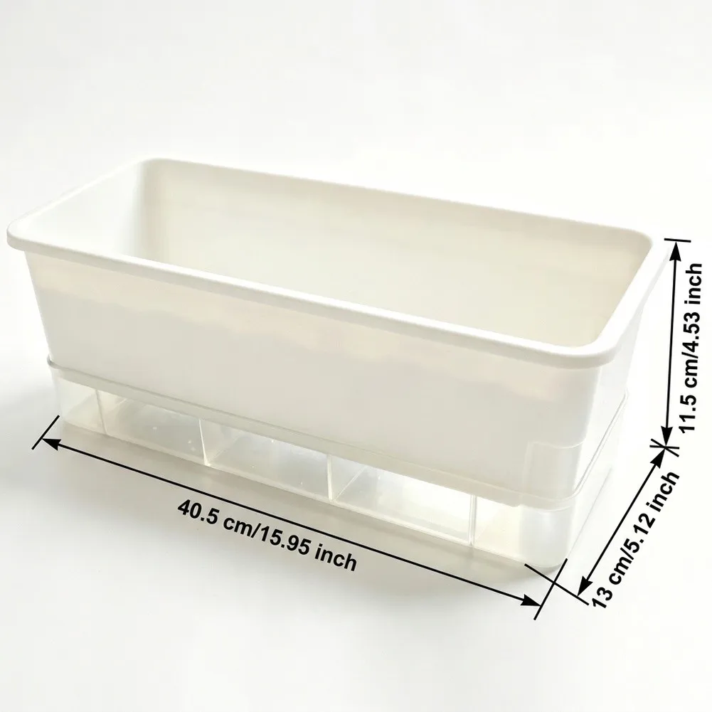 Self Watering Rectangular Plant Pot for Balcony Window Sill Gardening Small Space Vegetable Growing Container Plastic