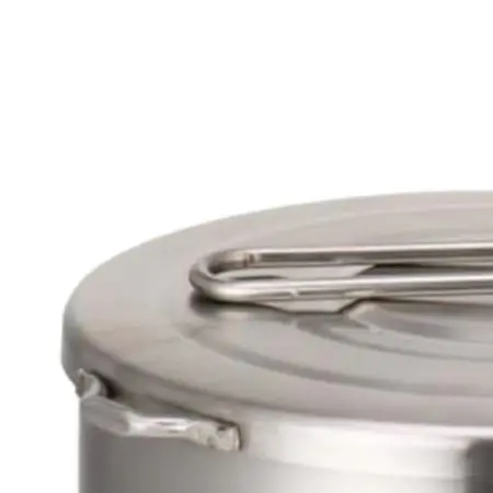 Stainless Steel Folding Handle Picnic Pot 304 Grade for Camping Cooking Steaming 16 x 16 x 9 cm Lightweight Carry
