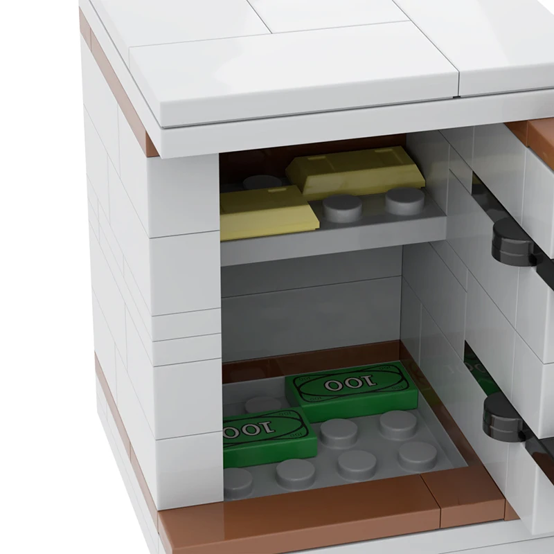 MOC DIY ตู้เซฟรุ่น Building Blocks เงินชุด Dollar เงินสดอุปกรณ์เสริมตํารวจ Thief เครื่องดื่มล็อคอิฐของเล่นของขวัญ