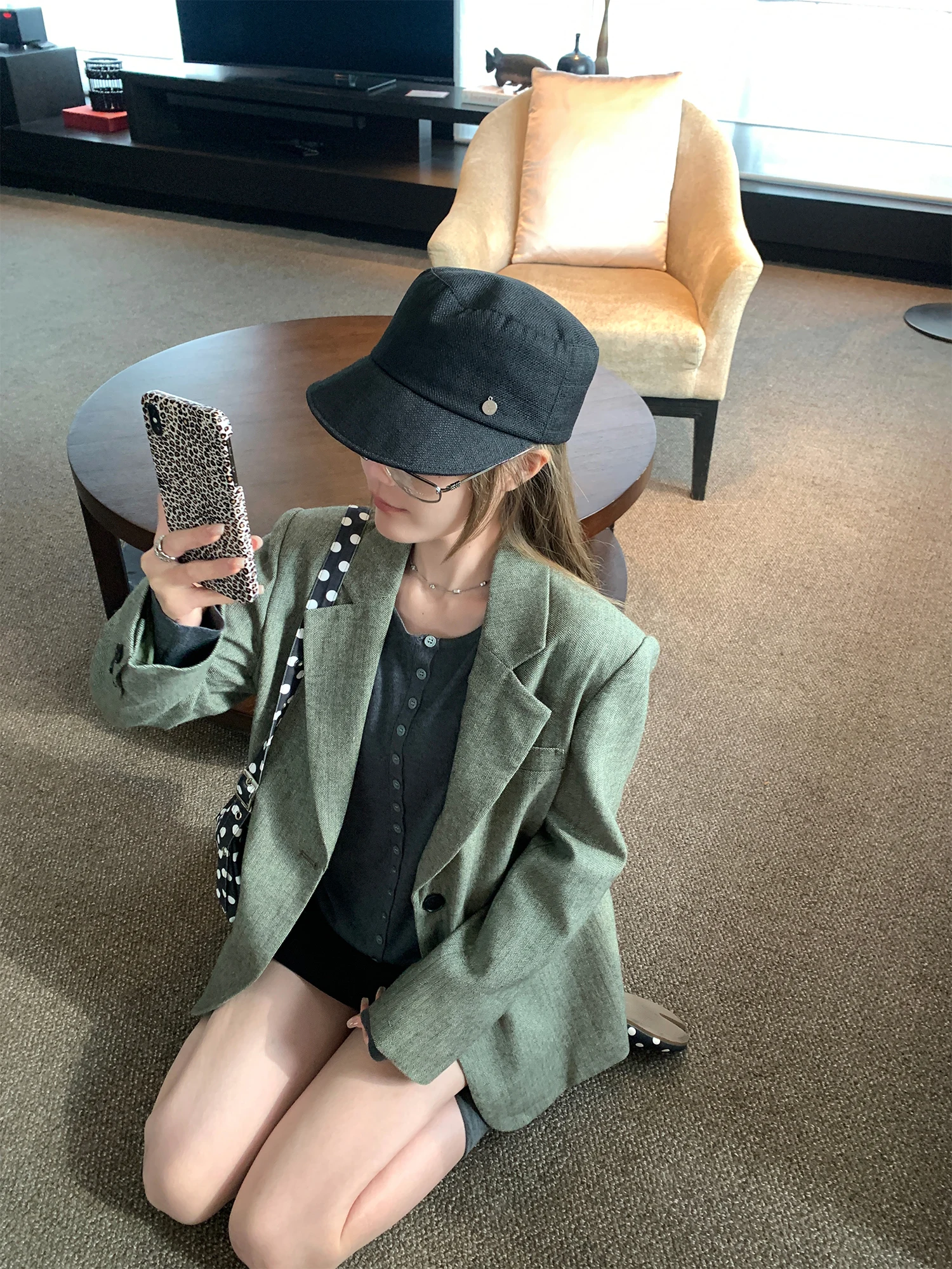 

Chic Woolen Suit Jaet Women's Casual High nce Ondesign Spring New Sle Comfortable Fit Button ket Long Sve