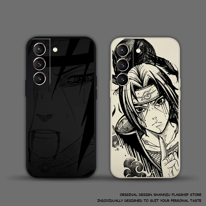 Anime A-Akatsukis Itachis Phone Case For Samsung Galaxy S24 S23 S22 S21 S20 Ultra S10 Plus S23 S21 S20 FE Liquid Silicone Back