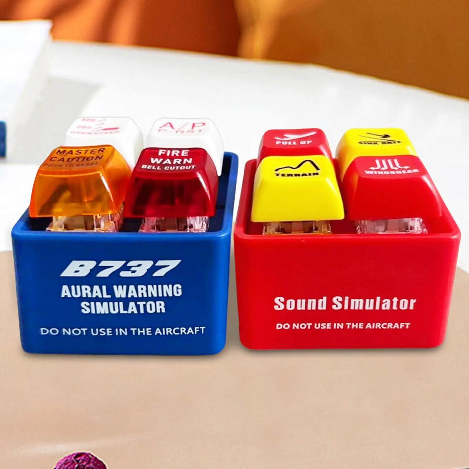 Aircraft Simulator Sound Keychain Funny Sound Simulator Safety Button Aircraft Emergency Alert Keyfob Purse Ornament Airbs