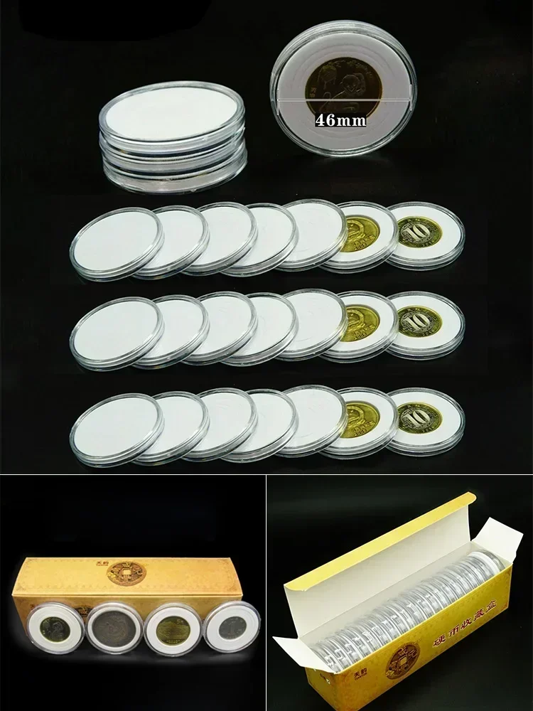 10/25/100 Pcs Transparent Plastic Coin Holder Coin Collecting Box Case Capsule Protection Boxes Container 27 39MM 40MM 46mm