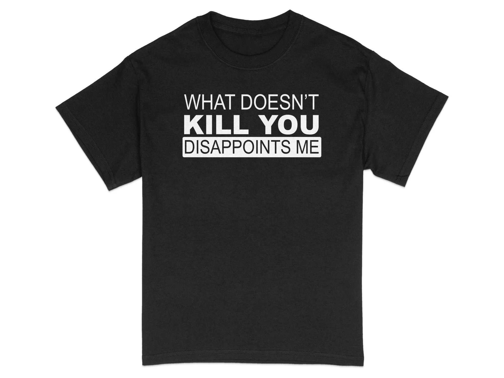 T-shirt Sarcastique en Promotion : Citation Amusante « Ce qui ne te tue pas m'épate » – T-shirt Unisexe Doux et Confortable à Motif Tendance