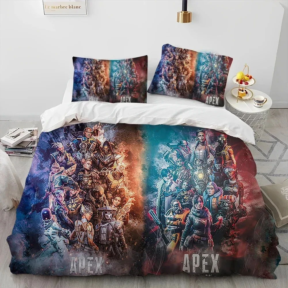 A-Apex Legends Game Gamer Cartoon Comforter Bedding Set,Duvet Cover Bed Set Quilt Cover Pillowcase,king Queen Size Bedding Set