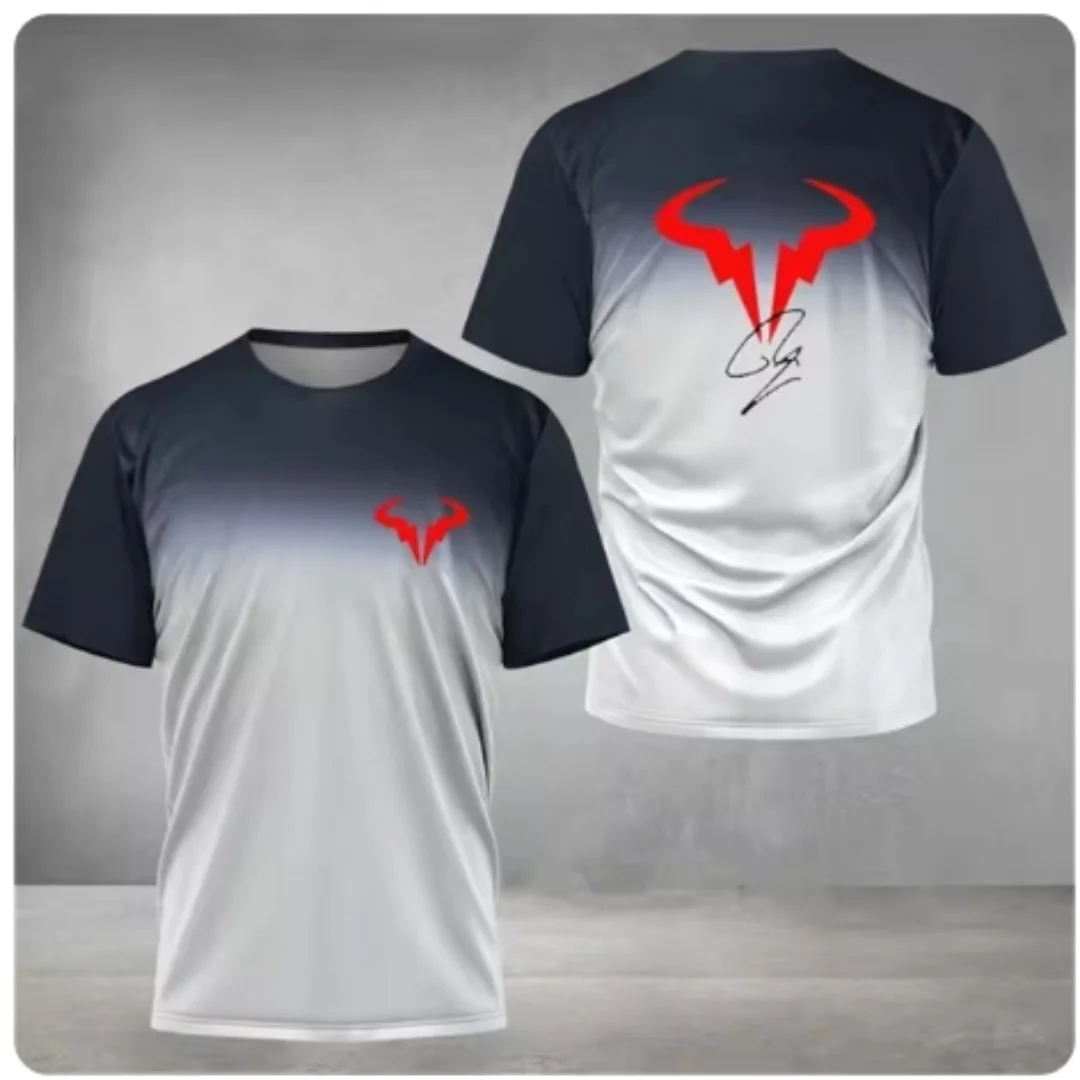 Camiseta de badminton de manga curta masculina, roupa esportiva casual com decote em O, camiseta de tênis ao ar livre, moda verão