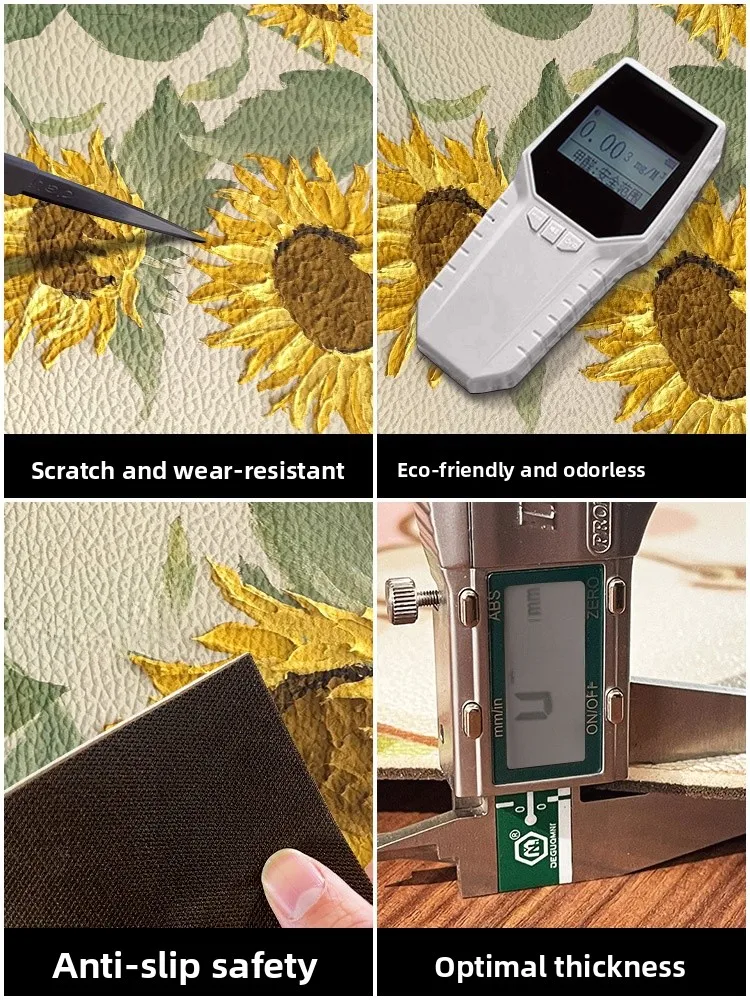 

Leather Entrance Door Mat Cusizable Anti-Slip Floor Carpet for Kitchen Bedroom Home Use Double Sided Slip Resistant