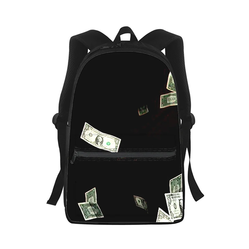 USD dollar money Men Women Backpack 3D Print Fashion Student School Bag Laptop Backpack Kids Travel Shoulder Bag