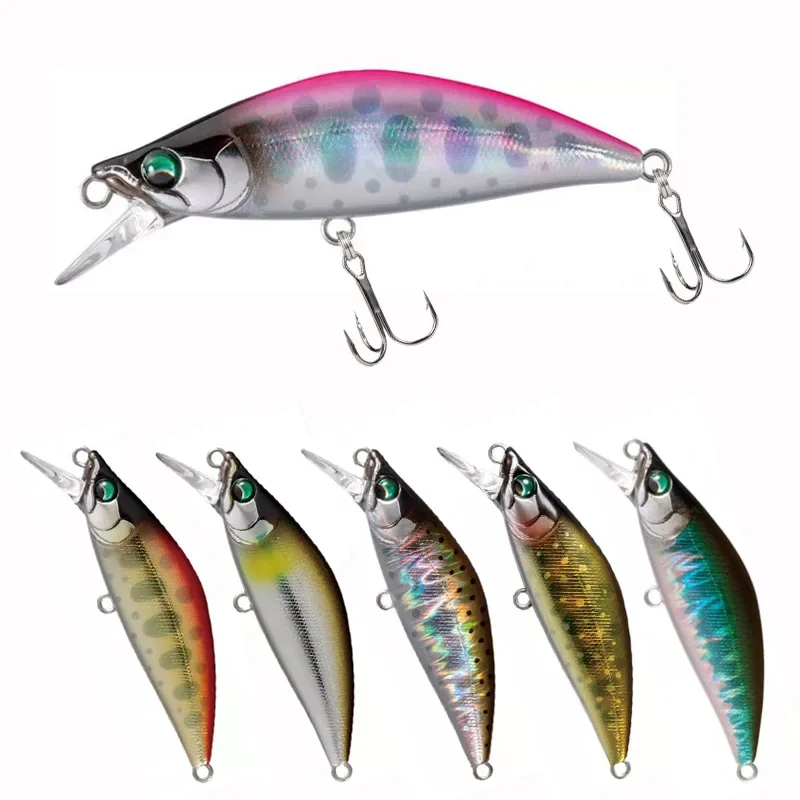 Señuelo de Pesca Wobbling, diseño japonés, 50mm, 5,2g, Minnow que se hunde, Isca, cebos artificiales para perca, lubina, Lucio, trucha corriente