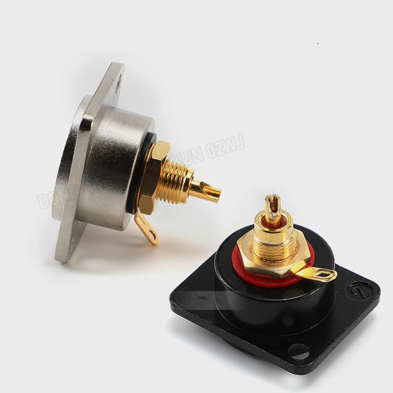 A367A-B Type D RCA Solder Gold Plated Chassis Mounting 86 Panel Module Soldering Female Socket AV RCA Audio Connection Adapter