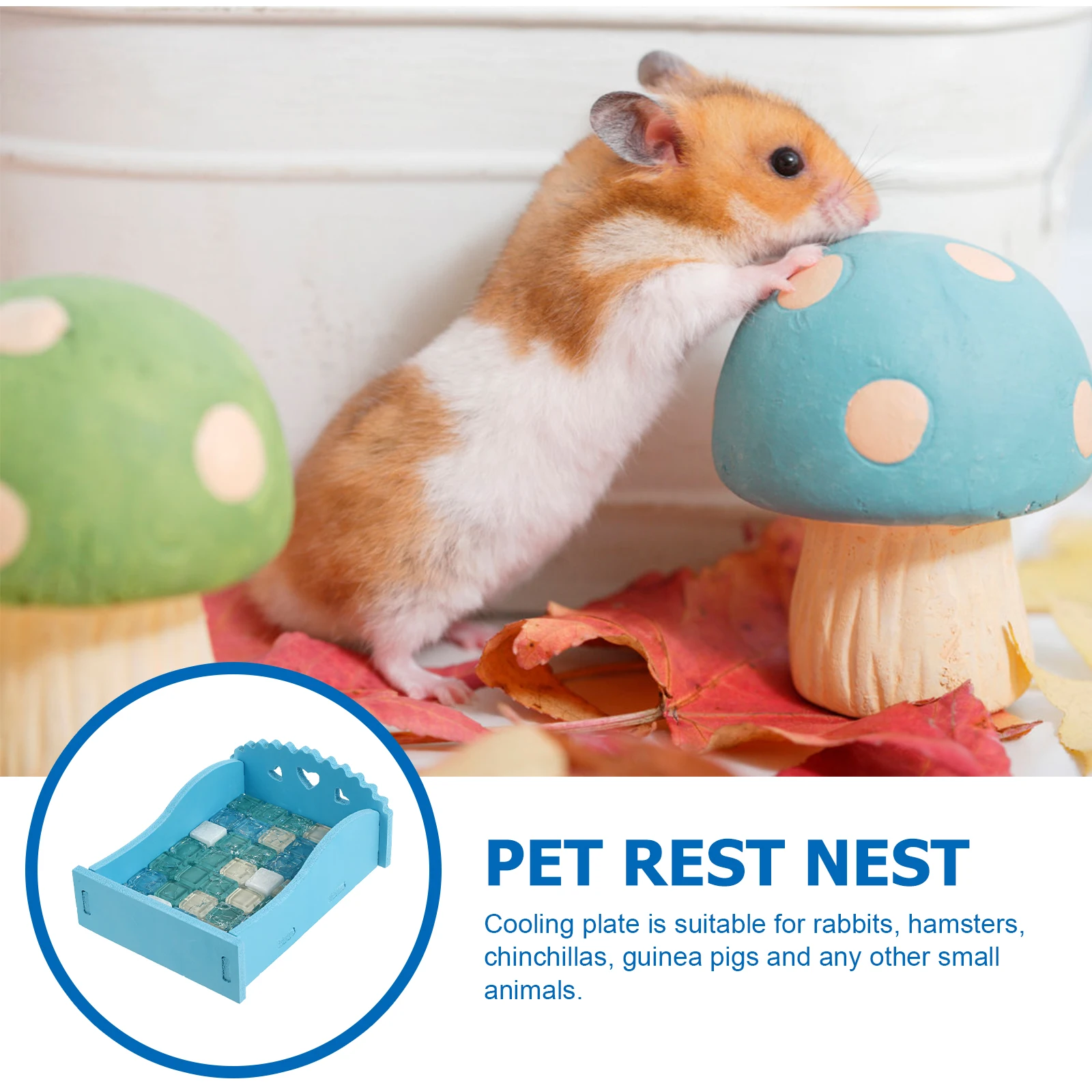 1 قطعة سرير التبريد كريستال الهامستر عش الحيوانات الأليفة حصيرة Skyblue دائم سهلة التنظيف السريع تبديد الحرارة مناسبة الحيوانات الصغيرة #3