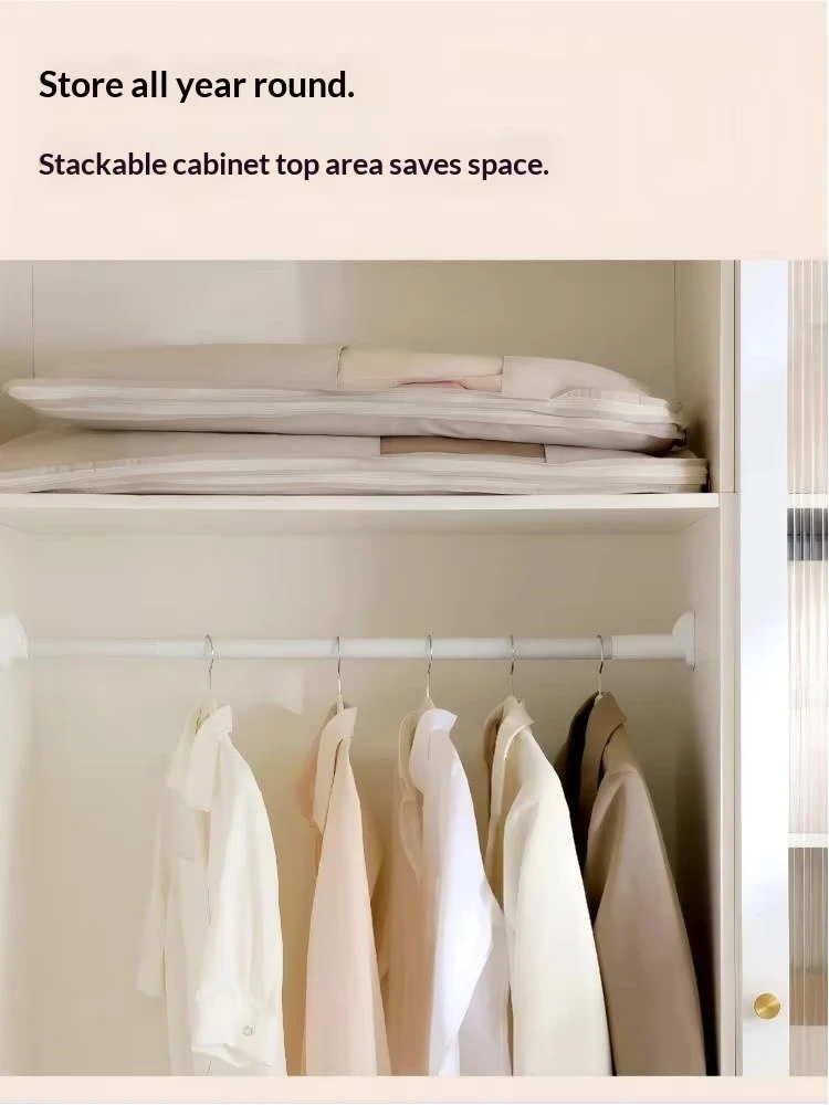 Transparente staubdichte aufhängbare Vakuum Aufbewahrungstasche sichtbarer Kleiderschutz für Daunenjacken platzsparender Organizer für Hauskleiderschrank geeignet für Winterkleidung schützt vor Staub Feuchtigkeit und F – Detail 8