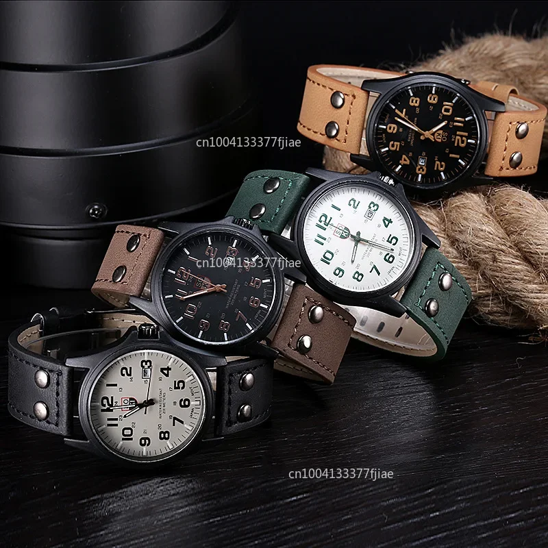 

2025 повседневные кварцевые наручные часы с кожаным ремешком и цифровым циферблатом, модные мужские часы для мужчин, простые спортивные стильные мужские часы Relogio