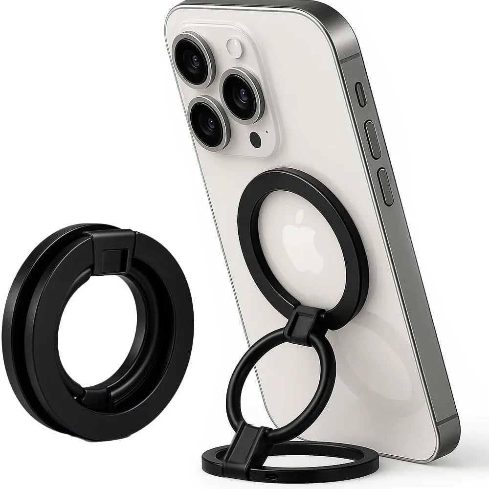 حامل هاتف مغناطيسي مزدوج، 360 درجة °   قابلة للطي لسطح المكتب المحمول MagSafe Mount واستخدام السيارة لهاتف iPhone 12/13/14/15/16