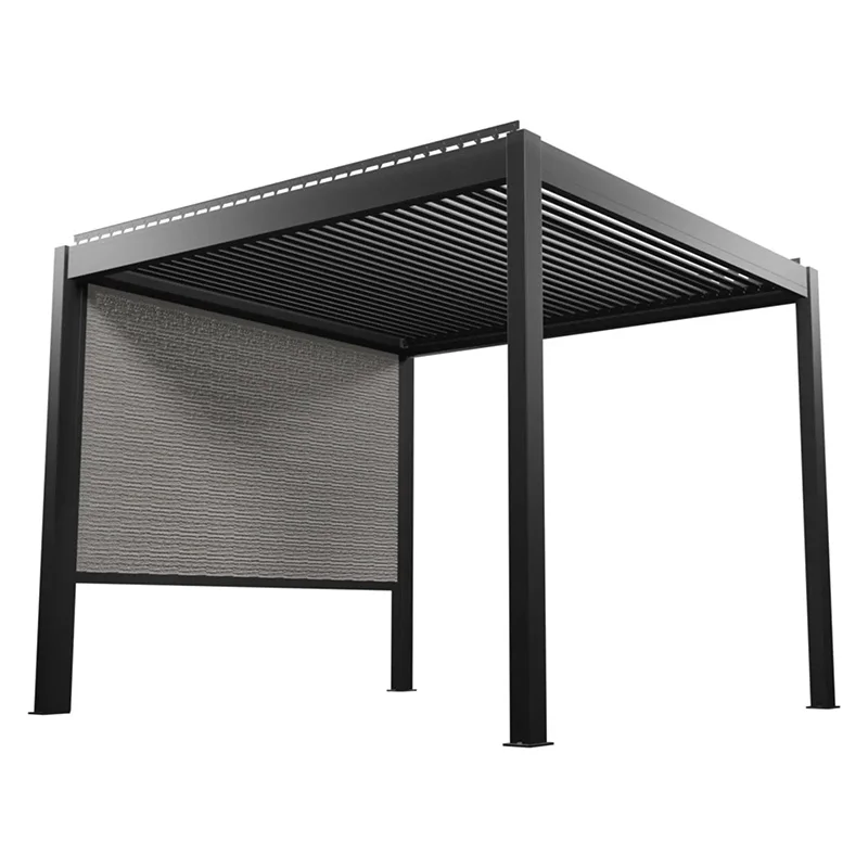 2025 Canton Trade Fair Motorized Remote Control Waterproof Aluminium Backyard Gazebo Louver Roof Pergola Opening Roof System